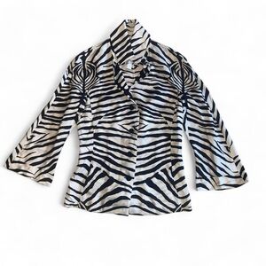 Insane Y2K / 90s designer Tomaso Stefanelli Silk Zebra Print Blouse
